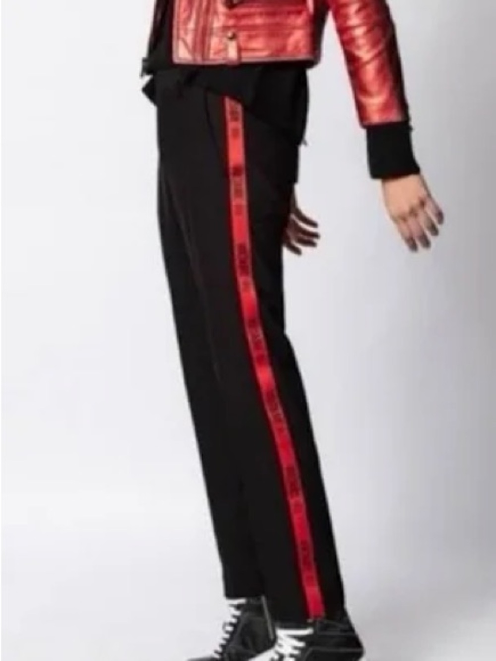Zadig & Voltaire Black Track Pants with Red Logo Side Tape - Picture 5 of 16